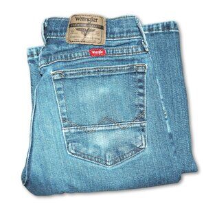Womens Wrangler Jeans Size 8, Light Wash Midrise Wrangler Jeans, Straight Leg